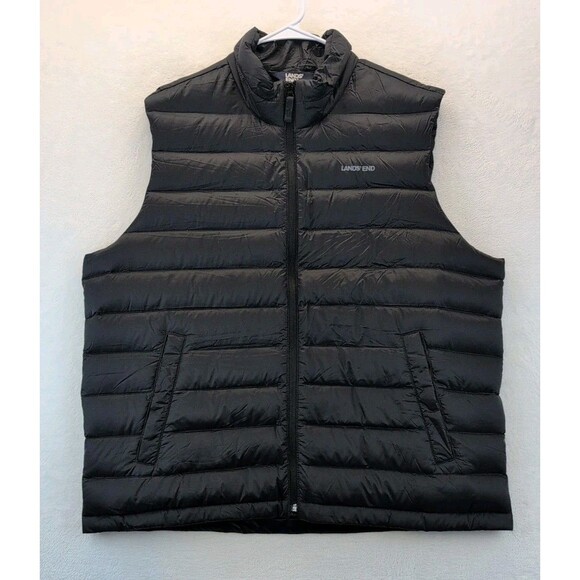 Lands End 600 Fill Power 80/20 Allied Feather & Down Vest Black Men’s XL 46-48 - Picture 1 of 14